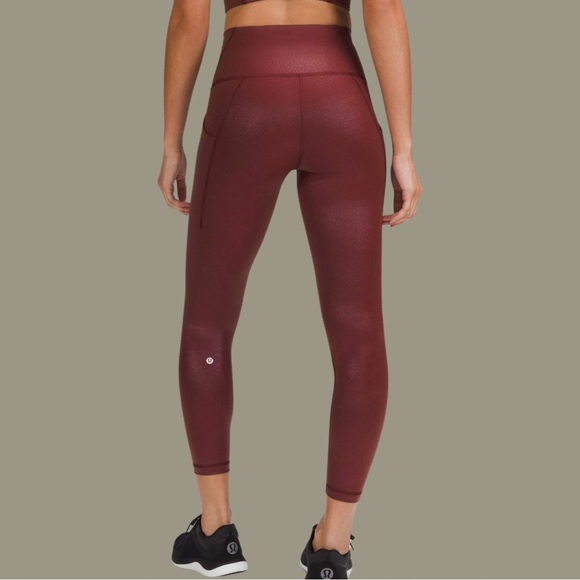 Lululemon Wunder Train High-Rise Tight with Pockets 25” Foil Leggings- Rare Find - Picture 13 of 13